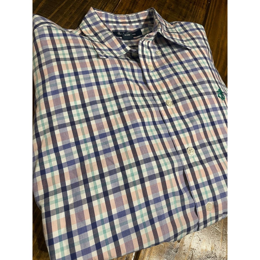 Brooks Brothers Men's XL 100% Cotton Fleece Long Sleeve Button Up Dress Shirt